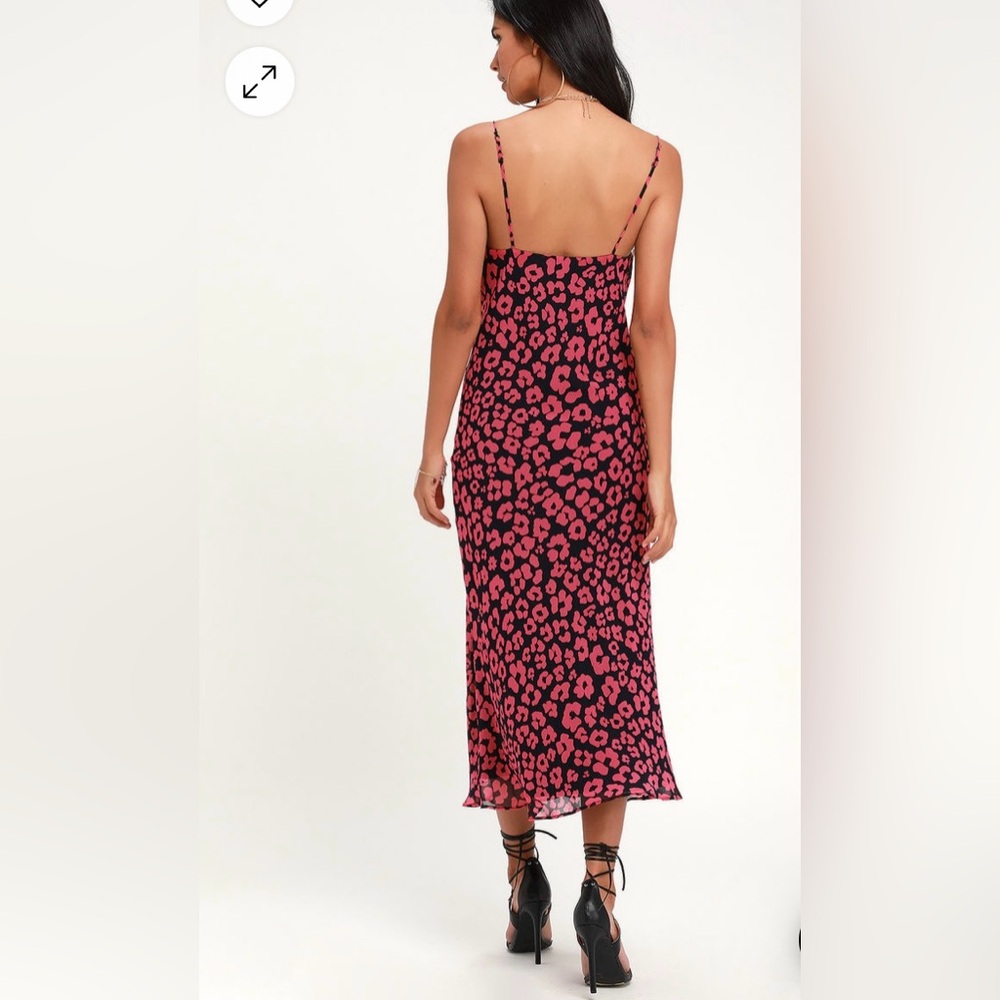 C/MEO Collective | So Settled Navy Pink Print Midi Dress Large - Picture 2 of 8